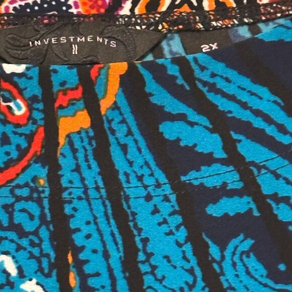 Investments Bohemian Style Womens Career‎ Siren Top Sz 2X Multicolor Print - Picture 4 of 6